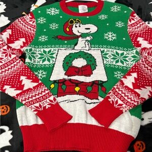 Peanuts Women's Crew Neck Snoopy Holiday theme Sweater, EUC, Sz M